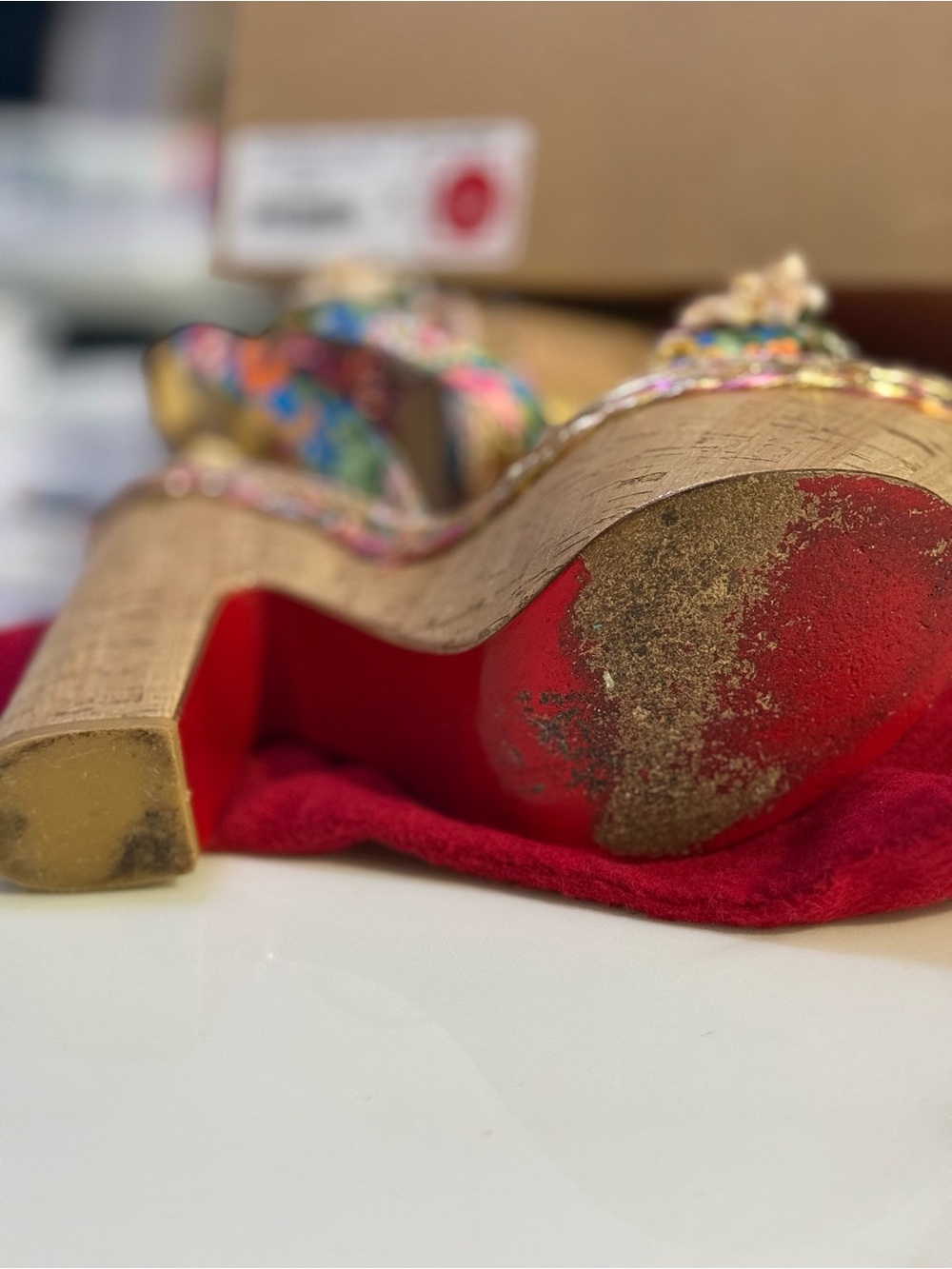 Christian Louboutin Arielle Sevillana version multi gold platform sandals - Picture 5 of 8